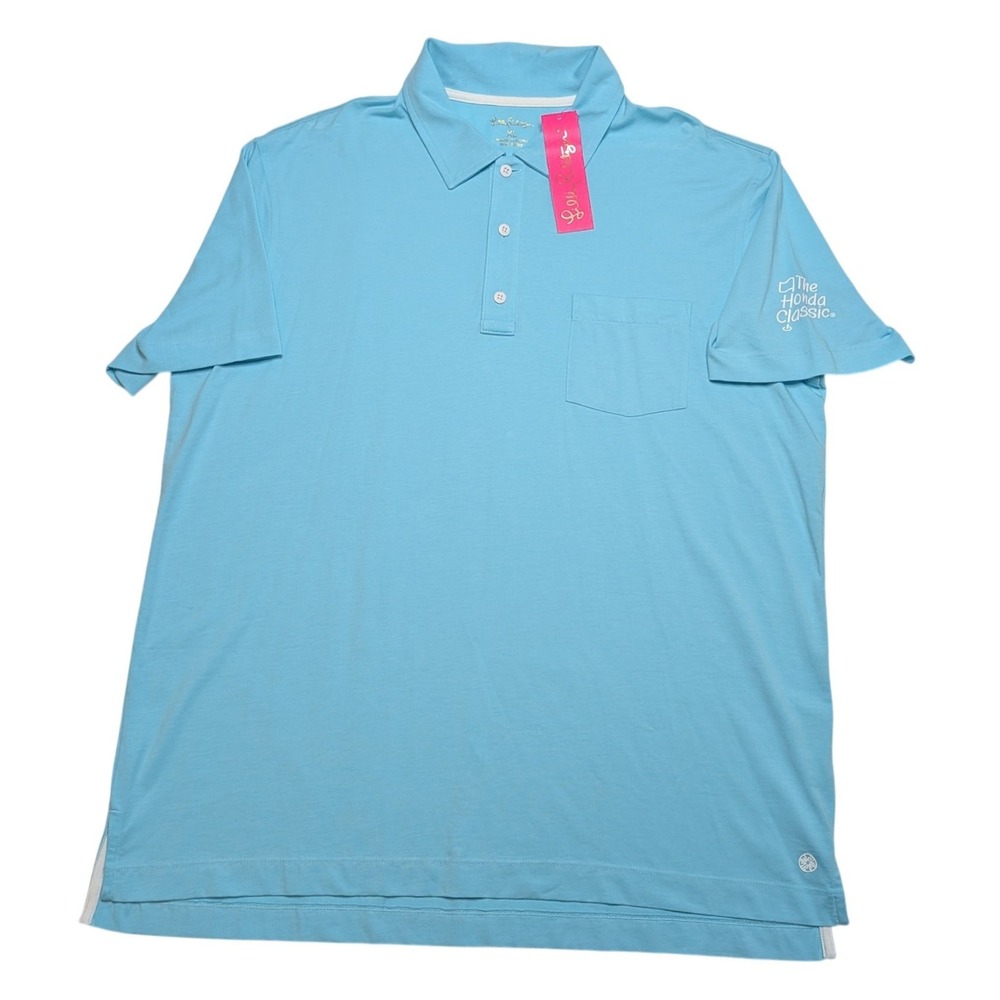 Lilly Pulitzer Men's XL Blue Pima Polo Honda Classic Golf New